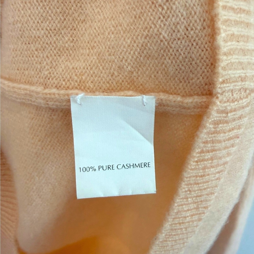 TSE Classic 100% Pure Cashmere Cardigan Sweater Apricot Orange Size Medium - Picture 7 of 7